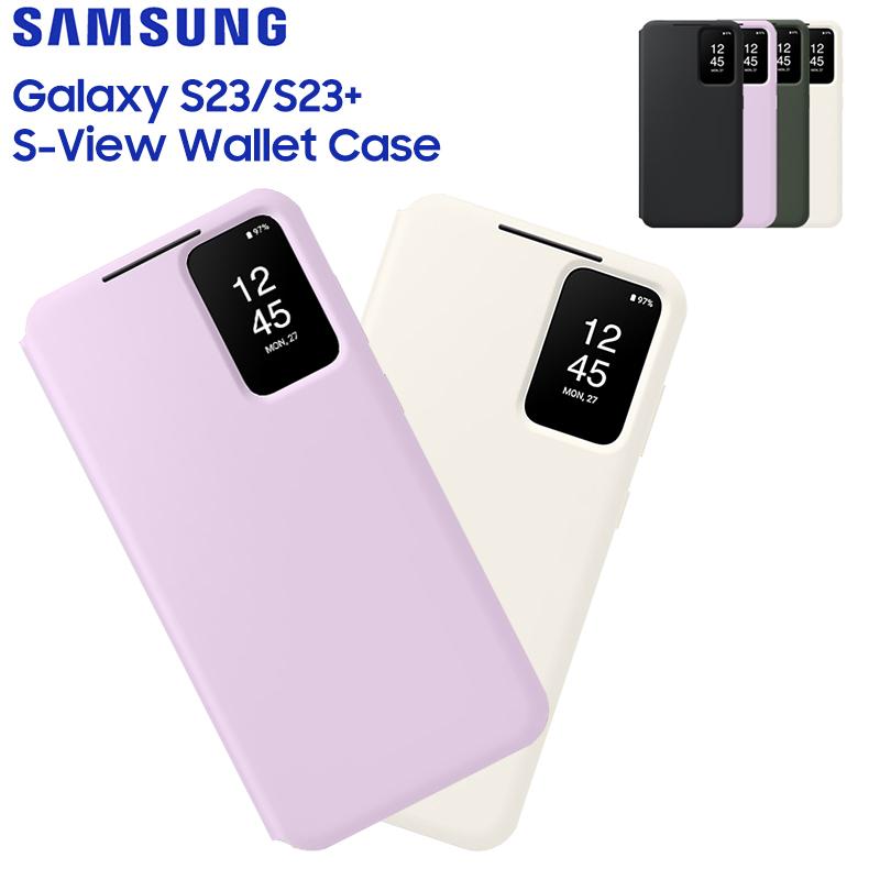 Original Samsung Galaxy S23 S23+ S23 Plus S-View Wallet Case Cover Card Holder Pocket Protective Cover with Smart Small Screen View For S23 S23+