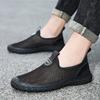 Fashion All-match Mens Sneakers Summer Lightweight Walking Footwear New Men's Loafers Mesh Breathable Flats Mens Slip On Casual Shoes
