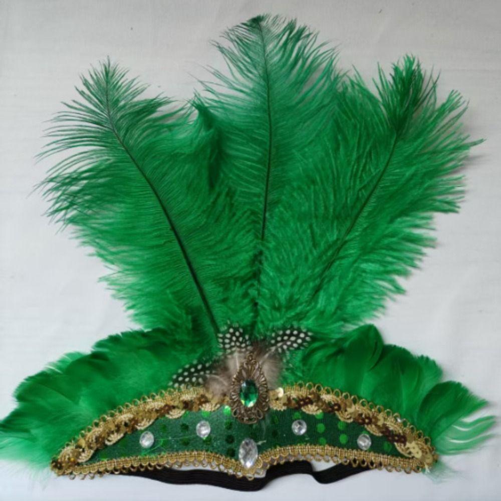 Elegant Colorful Feather Headpiece Vintage Masquerade Hair Band  Photography