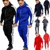 2pcs Mens Tracksuit Set Zip Hooded Coat Bottoms Trousers Gym Joggers Suit Sport