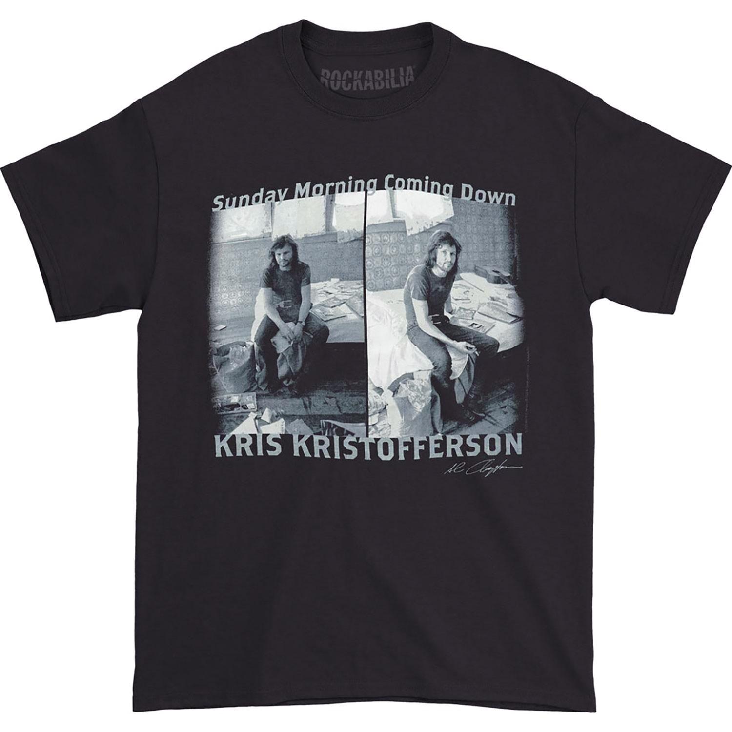 Men s Kris Kristofferson Sunday Morning Coming Down T-shirt Small Black S