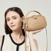 Summer New Leather Portable Small Square Bag Fashion Woven Double Zipper Shoulder Crossbody Bag Casual Women's Bag