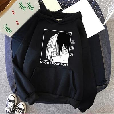 Shoto Todoroki Print Hooded My Hero Academia Sweatshirt Men Women Trendy Hoodies Casual Loose Manga Streetwear Harajuku Pullover