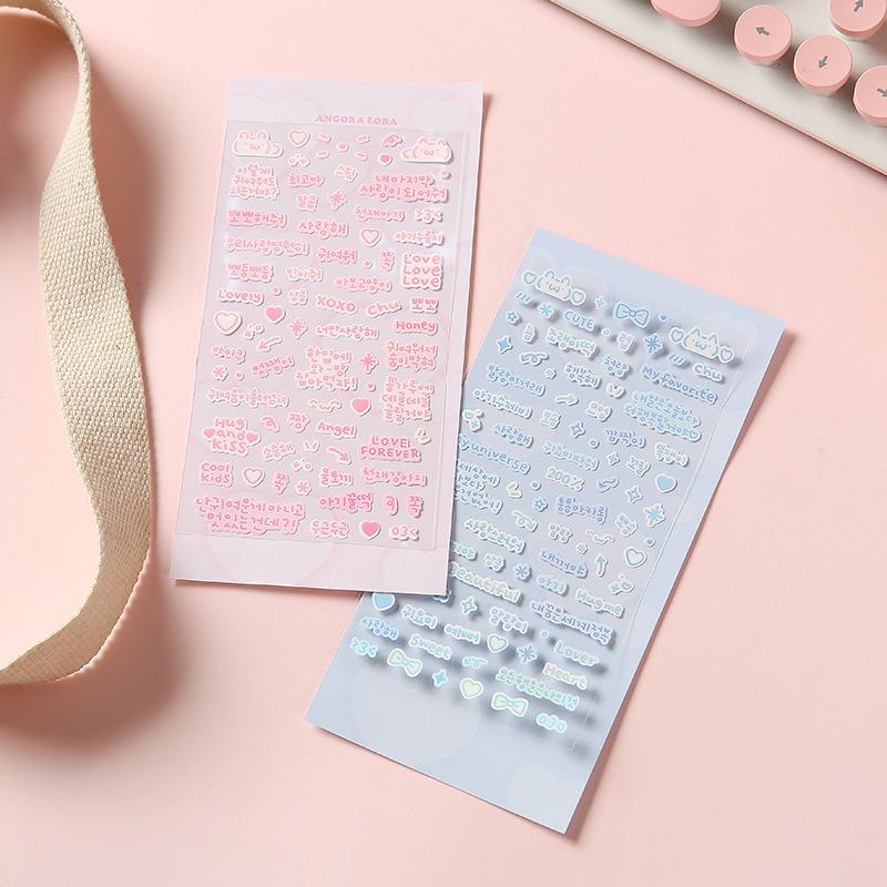 Glitter Stickers Scrapbooking Korean Deco Sticker Small Kawaii Rod Drop Stickers Journaling TTZ01