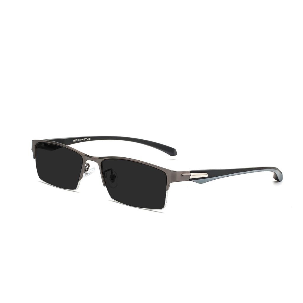 New Sun Photochromic Myopia Eyeglasses Optical Men student Finished Myopia Eyewear prescription Glasses Frame Half Rim -1.0 -4.0