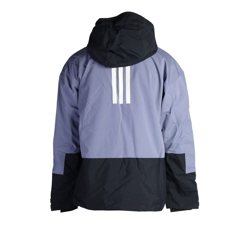 Men's Black 3-stripe Hooded Ski Jacket ADIDAS