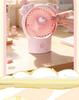 Taiwanese Style Portable Mini Desktop Fan - Three Speed, USB Rechargeable, with Cute Cheese Pet Design.