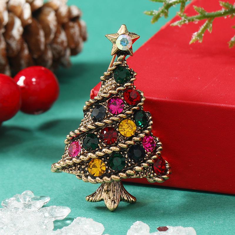 Exquisite Rhinestone Christmas Bell Brooch and Lapel Pin Ornament