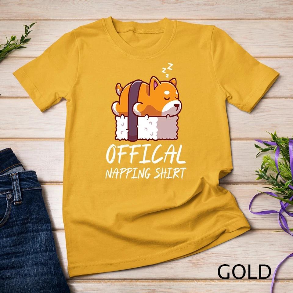 Cute sleeping shiba inu dog Official Napping Unisex T-shirt 3 L