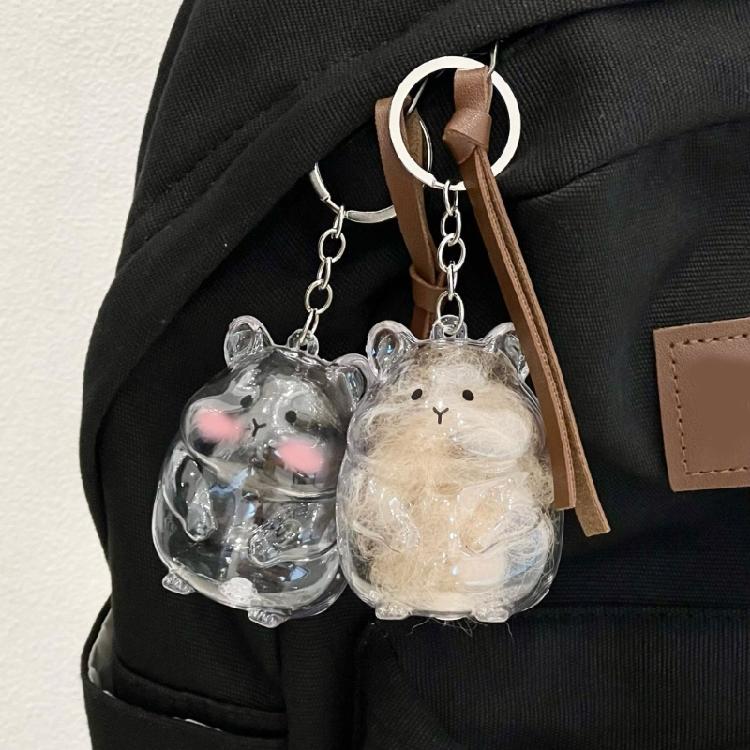 Pet Lover Gift Hamster Hair Keepsakes Keychain Reusable Acrylic Bottle Hangs On Bags Backpacks Jewelry