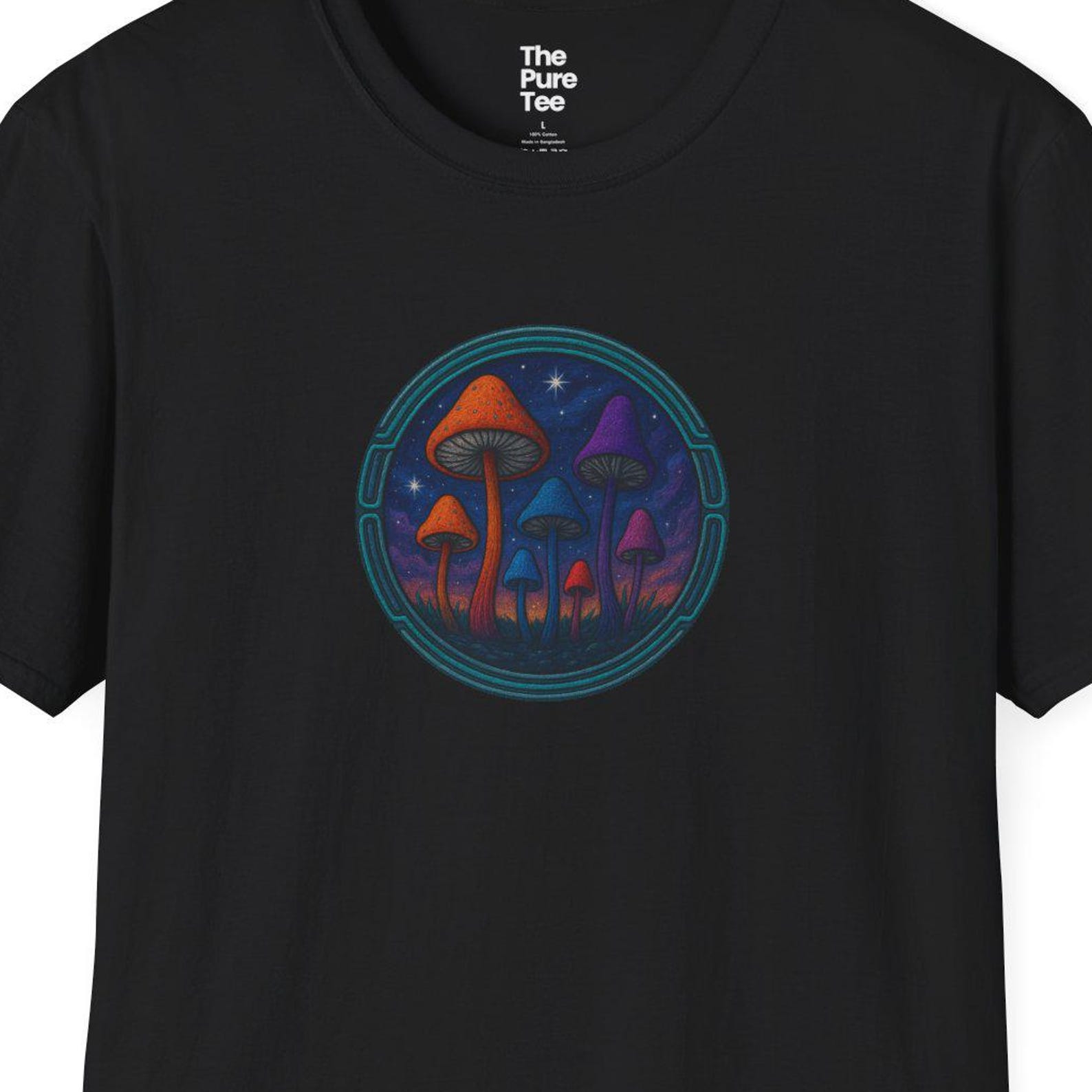 Trippy Mushroom T-Shirt, Retro Psychedelic Forest Art 4XL