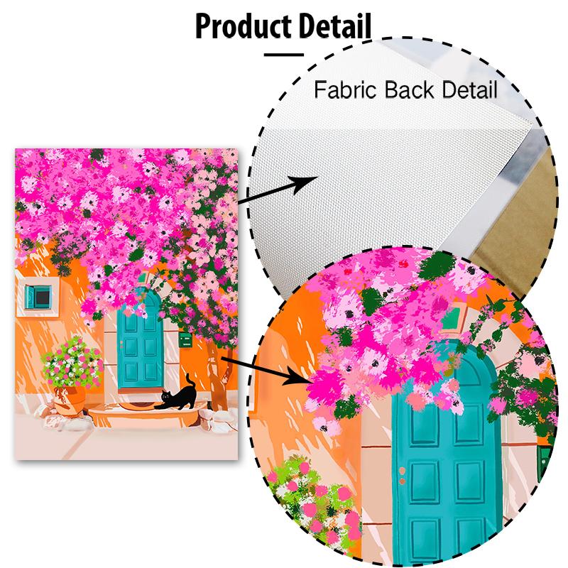 Santorini Rome Paris Cat Flower Summer Abstract Landscape Posters Prints Wall Art Canvas Painting Pictures For Living Room Decor