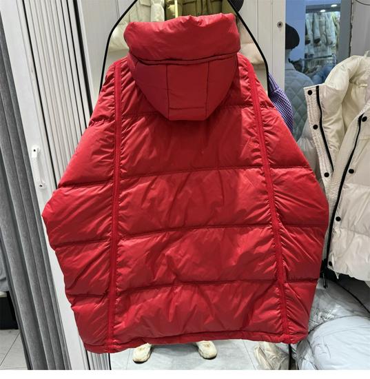 2026 Winter Damen Übergröße Mittellange Kapuzen-Daunenjacke - Europäischer Stil Trendig, Locker, Verdickte Oberbekleidung