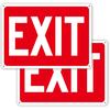(2 Pack) Exit Signs, Aluminum Exit Sign with Red Background, Exit Signs for Door and Wall Mount - High Visibility Reflective Safety Sign, Easy To