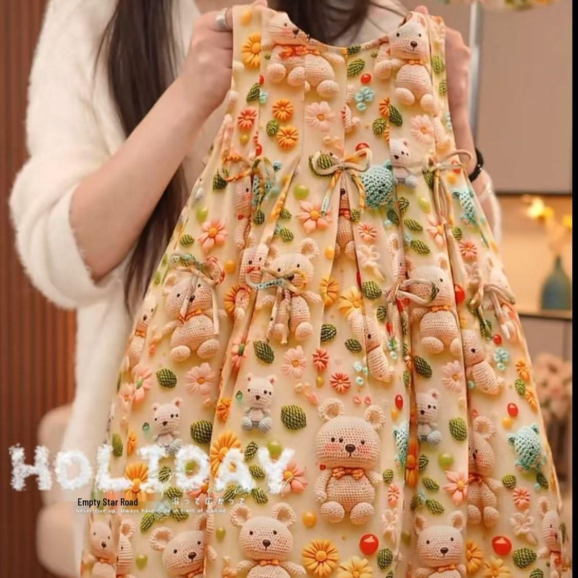 

Летнее платье без рукавов для девочек For height ~120cm