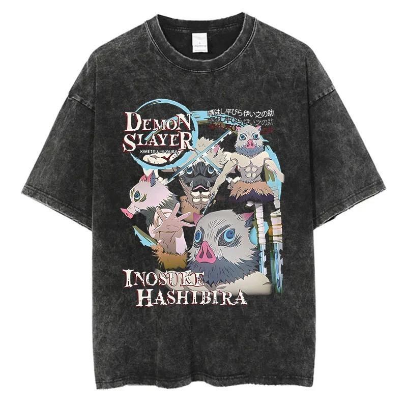 Demon Slayer Inosuke Cosplay Anime Manga T-Shirt Tee Undershirt Cotton 3XL