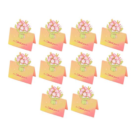 Holiday Blessing Card 10Pcs 3D Bouquet Greeting Card, Thank You Best Wishes Folding Floral Note for Mother's Day Father's