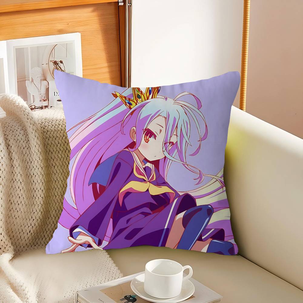 NO G-GAME NO LIFE Shiro Pillowcase Toon Gift Cushion Cover Bedroom Home Sofa Chair Seat Decor Pillow Case