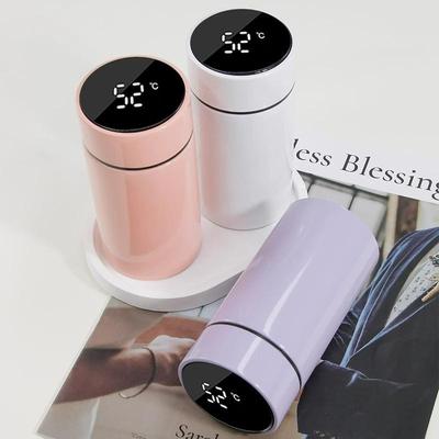 Nerezový izolační hrnek s chytrým displejem teploty pro muže a ženy - Přenosný, kapesní na cestování, na studenou/ledovou vodu.