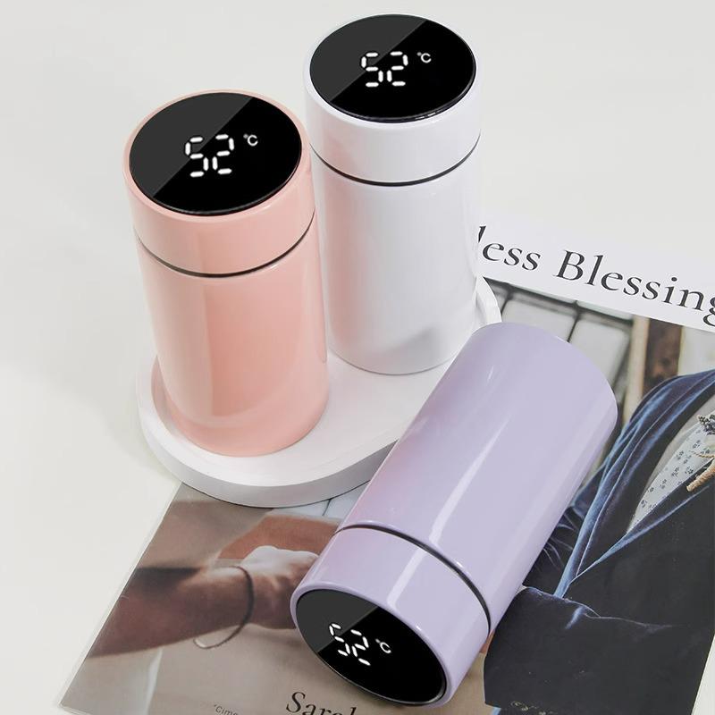 Stainless Steel Smart Temperature Display Insulated Cup for Men & Women - Portable, Pocket-Sized for Travel, Cold/Iced Water.