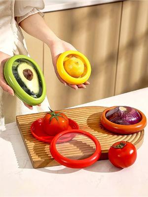 Reusable Food Storage Box, Stretchable Film Fresh Keeping Container For Fruits, Veggies With Air-Tight Seal Cover, Kitchen Tool