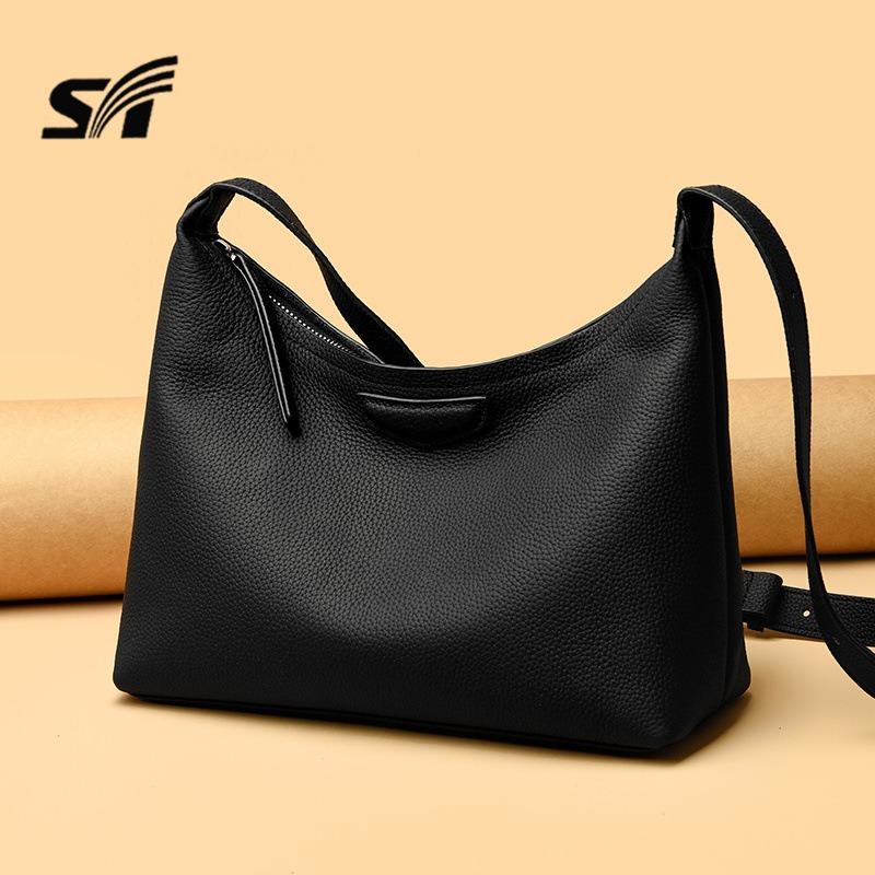 New high-end large-capacity messenger tote bag first-layer cowhide women's bag light luxury fashion simple and versatile shoulder bag