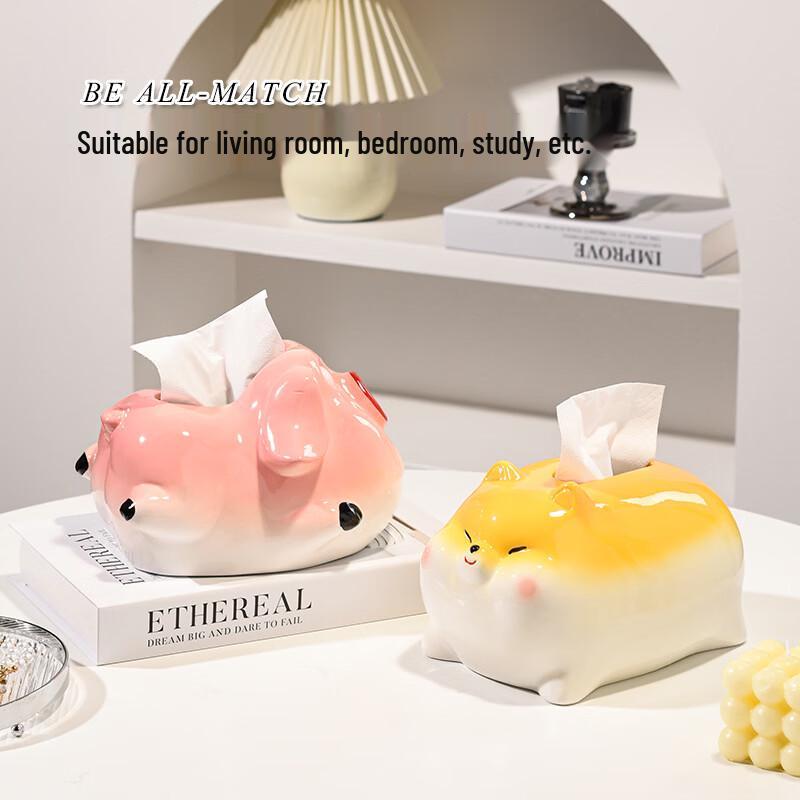 Cute Cartoon Piggy & Dragon Tissue Box