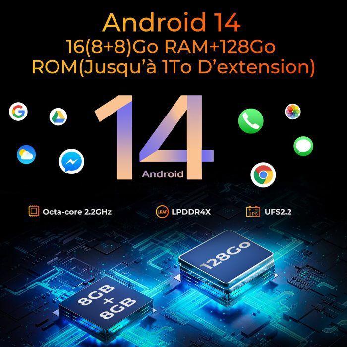 Smartphone incassable - HOTWAV - Cyber 13 - 16Go RAM - 128Go ROM - Batterie 10800mAh