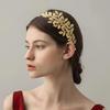Elegant Gold Leaf Headband for Bride Tiaras Crowns Hair Vine Hairhoop for Wedding Party Formal Occasion Hair Styling Tool