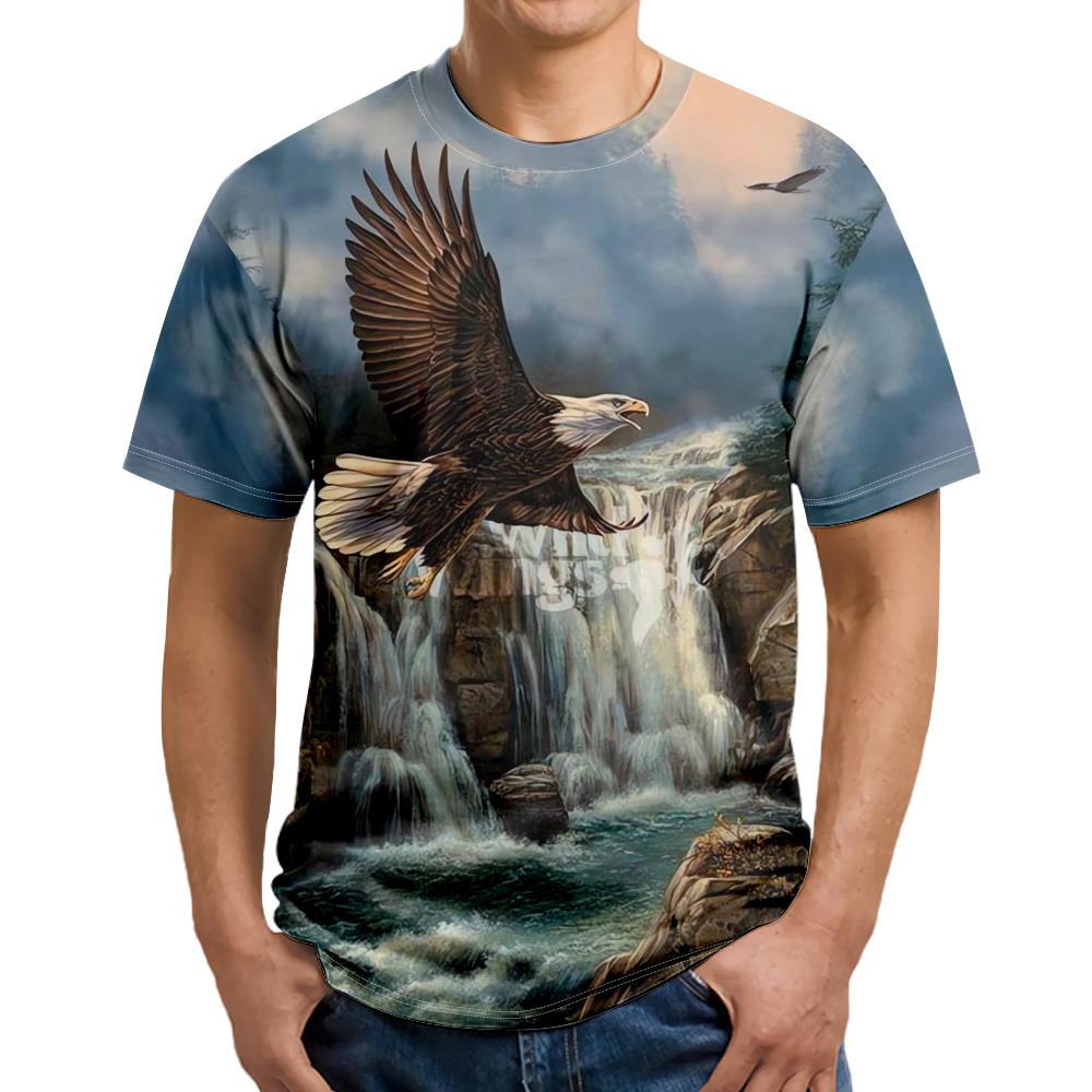 3D Printing Eagle Tshirts Shirts for Men Round-Neck Youth Adult Costume
