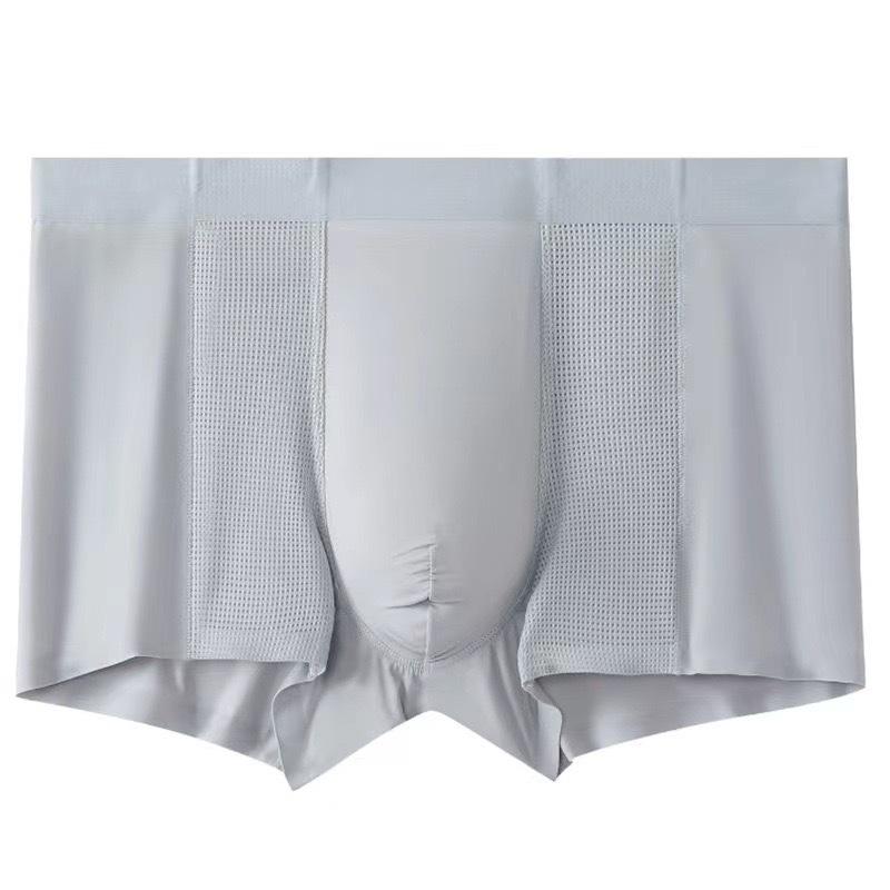 2026 Men's Antibacterial Ice Silk Seamless Boxer Briefs - Summer Thin Style
