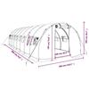 VidaXL Serre avec cadre en acier blanc 24 m² 8x3x2 m, polytunnel, serre à cadre froid, serre pour tomate, serre de jardin, 3188052