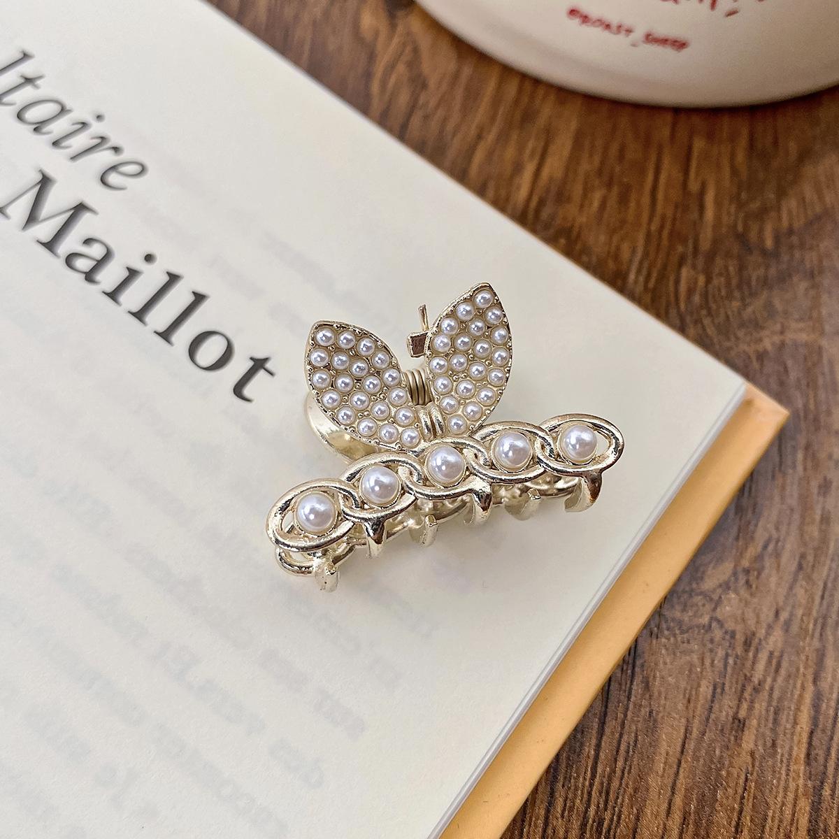 

Pearl Rhinaute Маленька зажимка для волосся Female Net Celebrity Delicate High Ponytail зажим Корейська Advanced Side Broken Заколка для волосся Головні убори