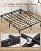 VASAGLE Bed Frame 140 x 200 cm with Metal Base, Metal Frame, Storage Space, Modern, Guest Bed, Easy Assembly, Ink Black RMB134B01