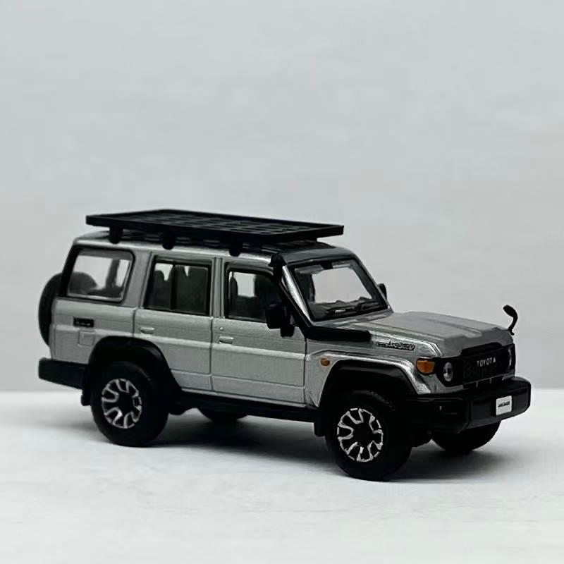 AFM5 DBGT 1:64 Toyota Land Cruiser LC70 Plastic Chassis Alloy Body Miniature Model Off-Road SUV Diecast JDM Collectors Toy Car Gift