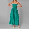 Spring New, Fashionable and Casual Solid Color Tube  Cake Dress