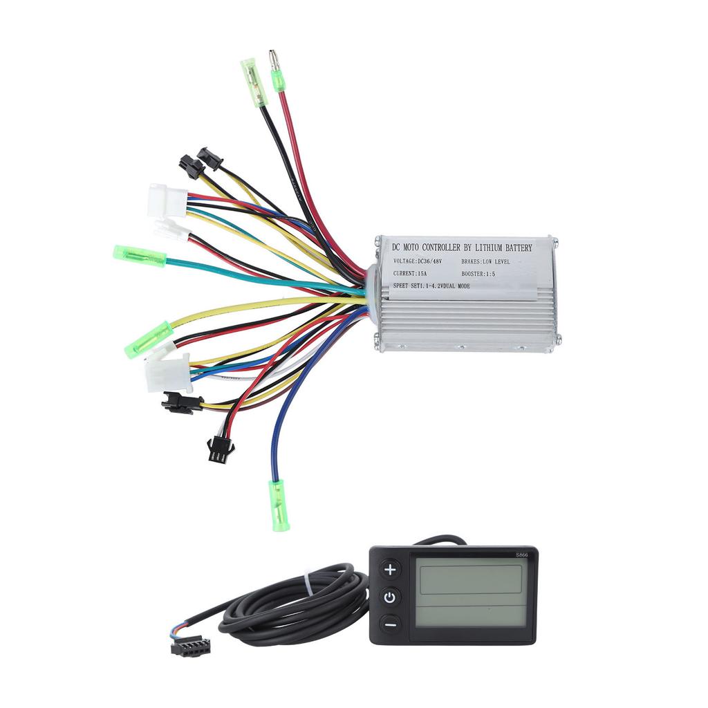 15A 250W 350W Electric Motor Controller with Waterproof S866 Display Panel Electric Bike Conversion