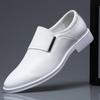 White Leather Dress Shoes Men's Spring Autumn Breathable 2025 New Formal Business Derby Shoes Man Casual English Shoes for Men