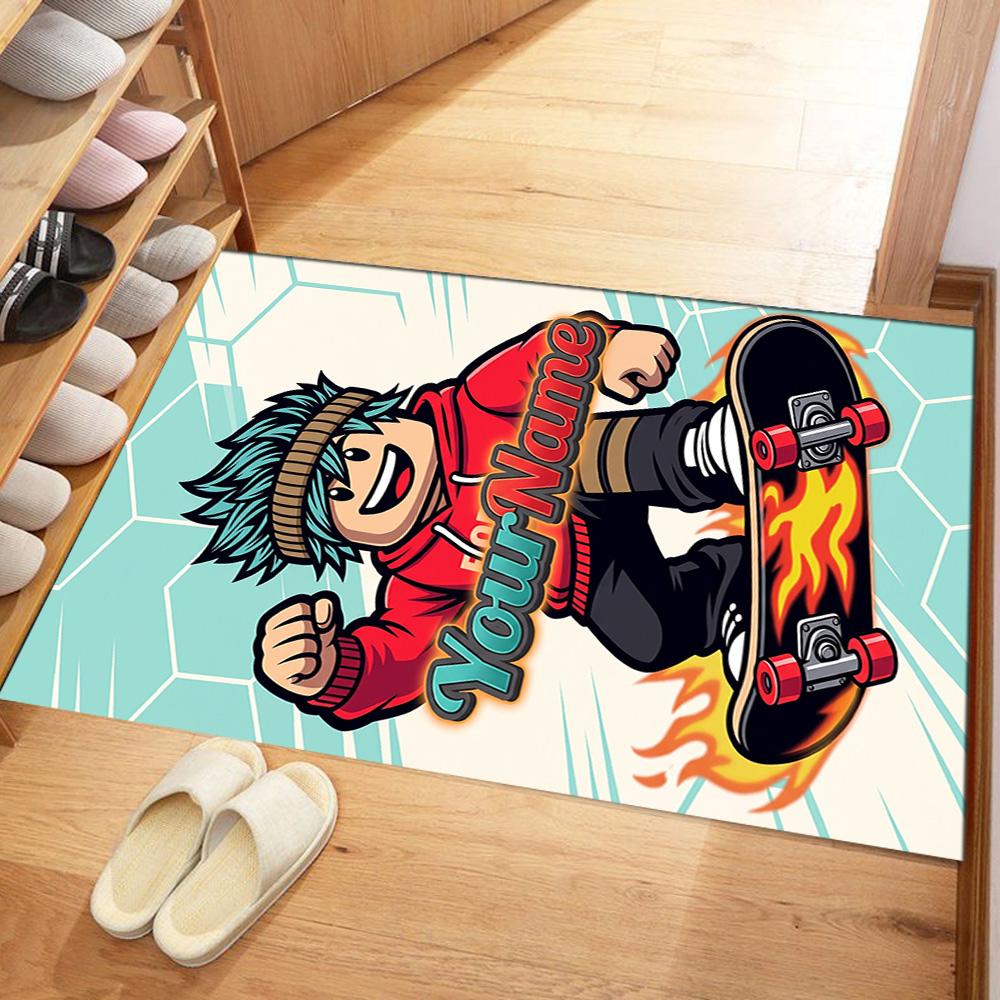 Roblox 95 Customize Your Name Floor Rug Office Rug Suitable for Playrooms Outdoor Hallway Bedrooms Anti-slip Rug Decorate Offices