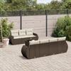 VidaXL Garden Lounge Set with Cushions 8 Pcs, Patio Sofas, Patio Furniture Set, Outdoor Furniture, Brown 3221132