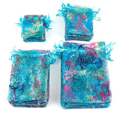1 Set of 10pcs 7x9cm Colorful Organza Bags Jewelry Packaging Bags Wedding Favor Gift Bags Drawstring Pouches