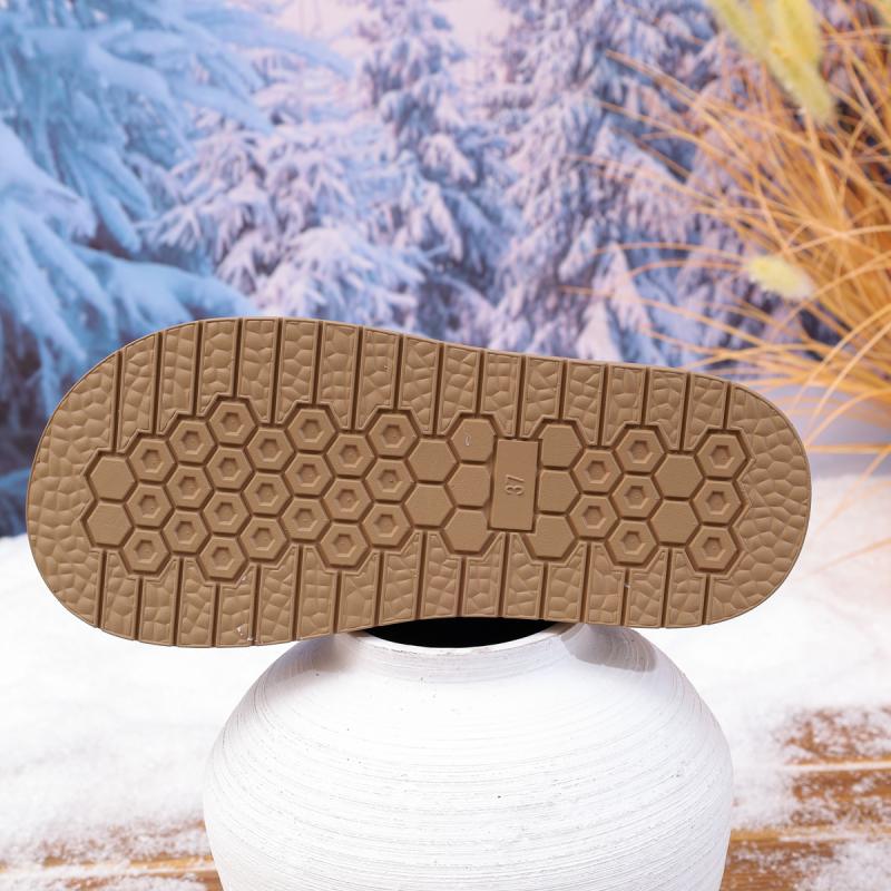 Thick Bottom Waterproof Pu Snow Boots Women 2025 Winter Metal Buckle Chunky Platform Furry Ankle Boots Warm Plush Casual Shoes