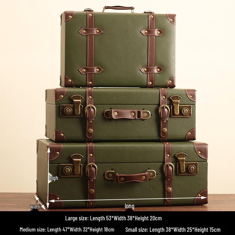 European Retro Leather Storage Box - Handbag, Clothes, and Travel Photography Prop Organizer