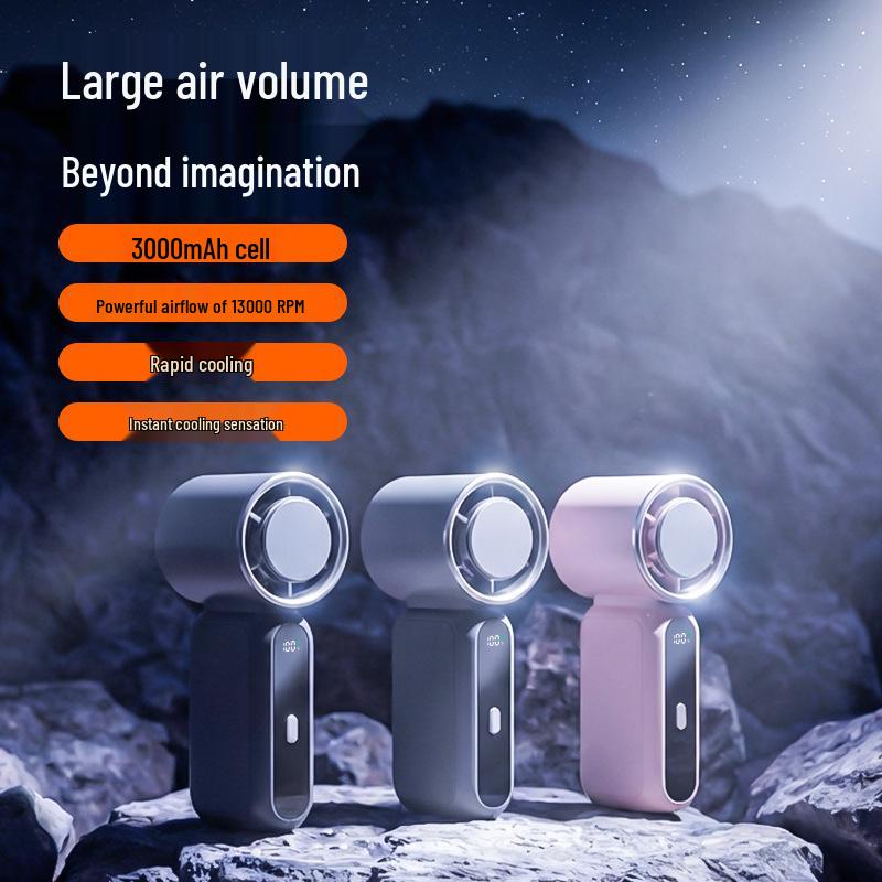 2025 Mini Semiconductor Cooling Fan: 100-Speed Digital Display, USB Rechargeable.
