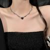 Light Luxury and High Grade Black Peach Heart Collar Chain for Spicy Girls with A Cold and Elegant Style, Exquisite and Niche Necklace