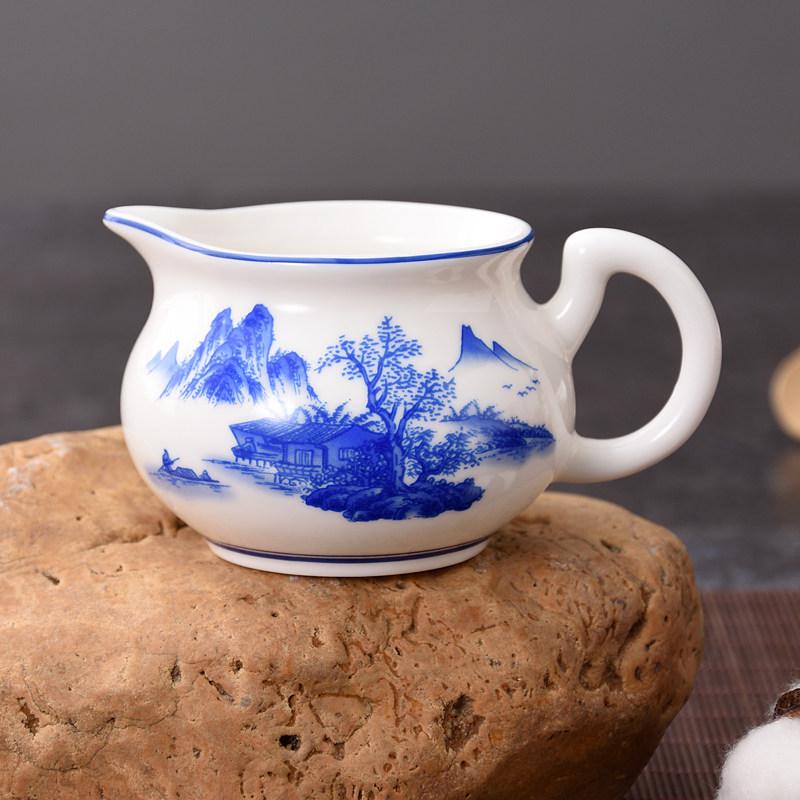 Blue & White Porcelain Tea Pitcher Gong Dao Bei 170ml for Kung Fu Tea Sets