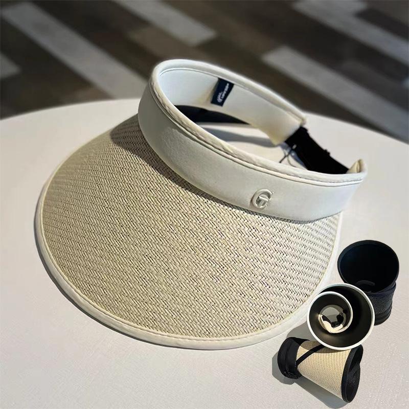 Empty Top Hat Sunscreen Hat Women'S Spring Summer Travel Simple Sun Hat Big Brim Full Face Visor Cycling Hat