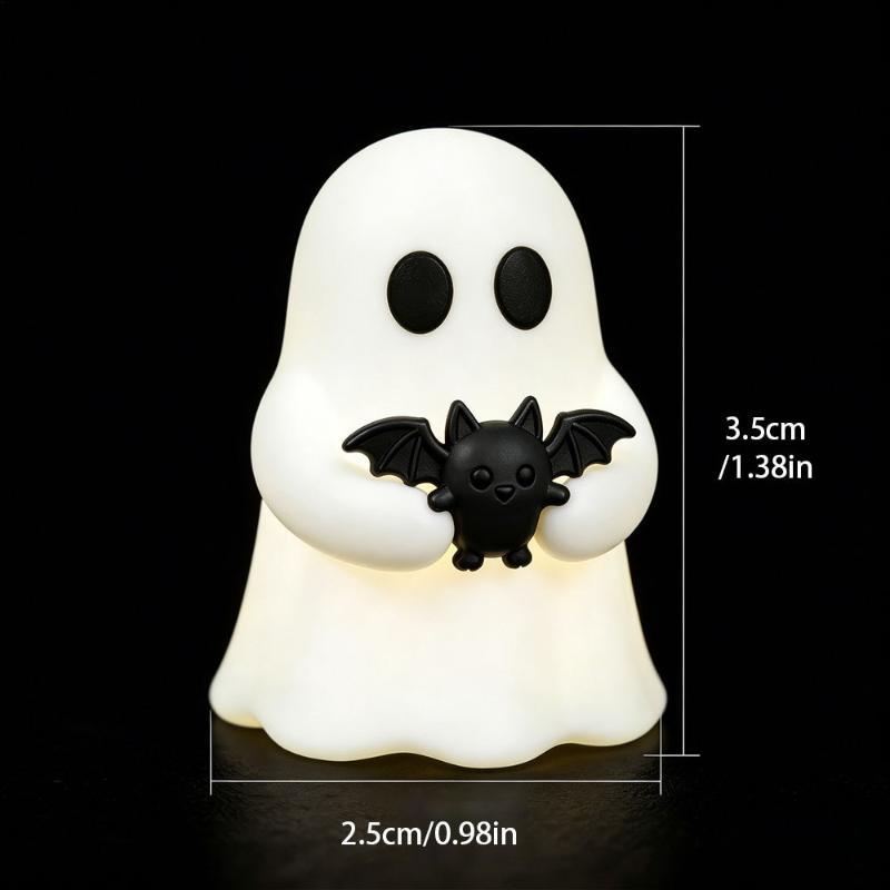 Glow in Dark Halloween Mini Ghost Statue 1PC Luminous Resin Ornament Portable Table Decor for Halloween Party Home Gift