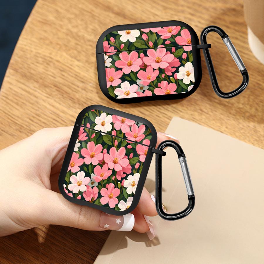 Pink Flower Case For Airpods 4 Pro 3 Pro3 2 Pro2 1 Earphone Cases Cover