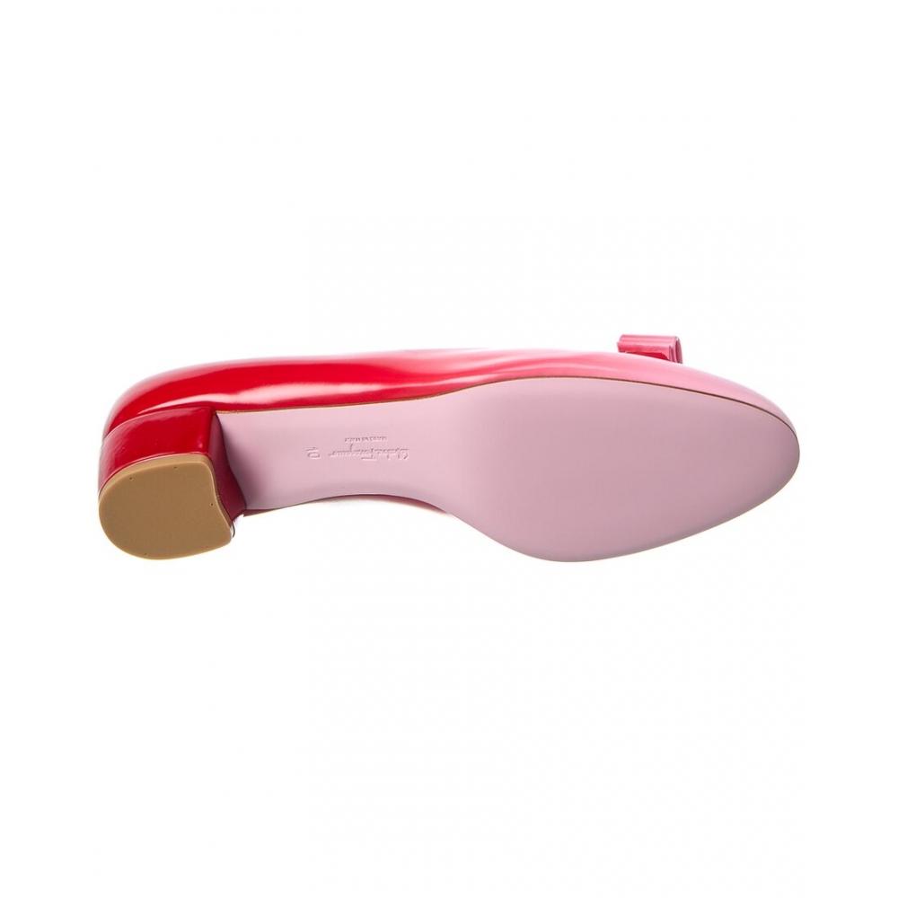 Salvatore Ferragamo Pink Vara Bow Leather Pump